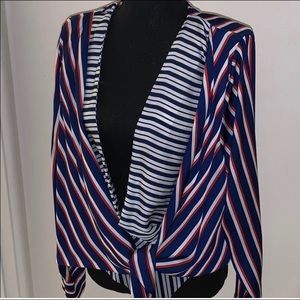Zara Patriotic Open front bodysuit